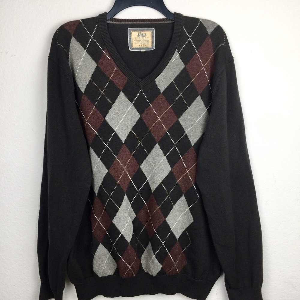 Bass Men’s Argyle Pullover Sweater XL